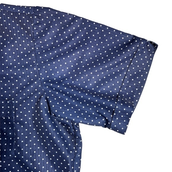 Haband of Paterson Men's Polka Dot Short Sleeve Button Down Shirt Sz. L - Picture 5 of 9